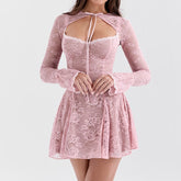 Rosa Minikleid aus Spitze